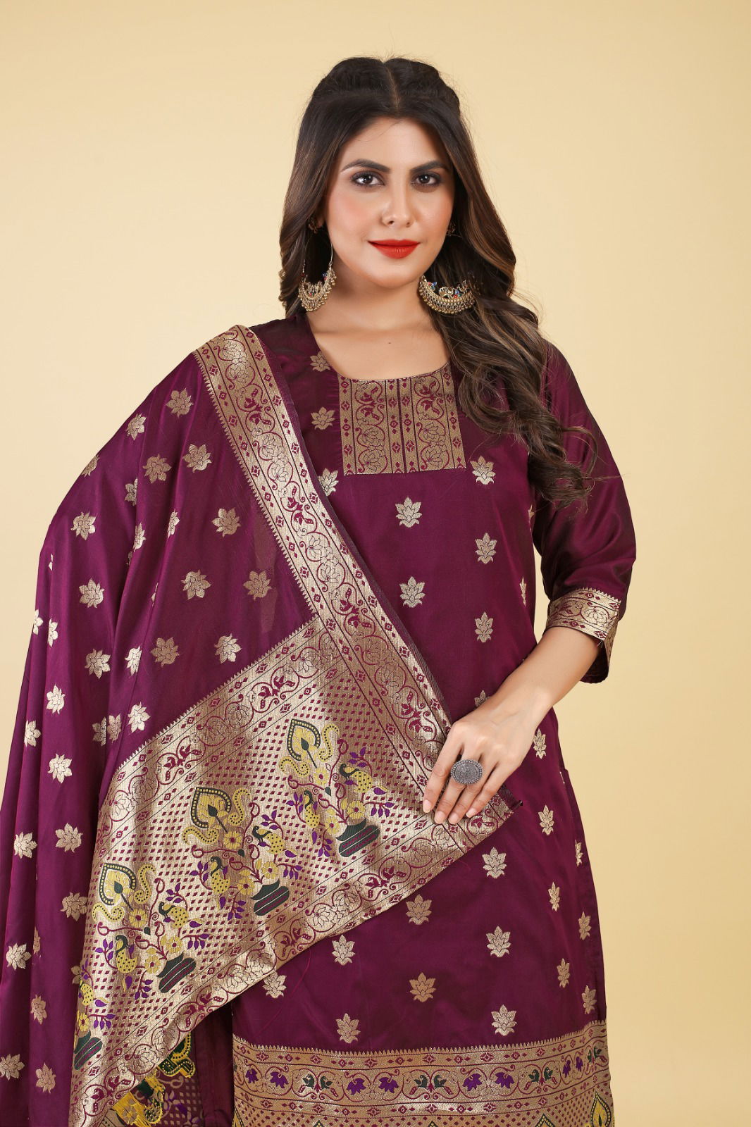 Hina Paithani Suits Silk Dress Material Catalog